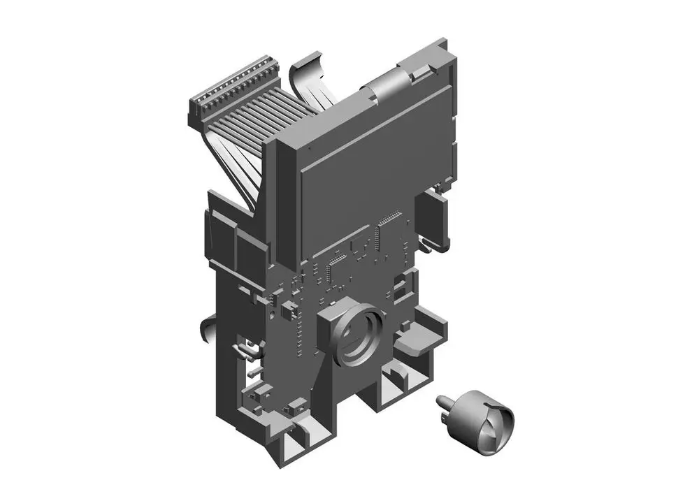 Steuerungsmodul mit integrierter Leiterplatte und Anschlüssen, hergestellt von Bosch. Das Modul zeigt verschiedene elektrische Komponenten und Verbindungen.